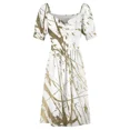 thumbnail image 4 of Vestido de verano sin mangas con salpicaduras de pintura dorada sintética blanco abstracto artístico, 4 of 6