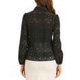 thumbnail image 3 of INSPIRE CHIC Women's Puff Long Sleeve Button Down Collar Shirt Elegant Blouse Top M Black, 3 of 5