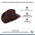 thumbnail image 5 of CTM  Felt Western Gambler Hat with Studded Hatband (Men), 5 of 5