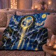 thumbnail image 6 of Enchanted Starlit Portal Waterfall Fantasy Landscape Art Mystical, Peaceful Mountain Lake Scene, Warm Flannel Blanket for Cabin and Lodge, Outdoor Lovers Camping Gift, Fantasy Home Decor, 6 of 9