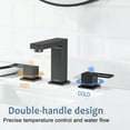 thumbnail image 6 of KINGTACK Matte Black Bathroom Faucet 3 Hole, 8 inch Widespread Bathroom Faucet with Pop Up Drain, 2 Handle Vanity Faucet with Water Supply Hoses, 6 of 11