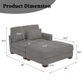 thumbnail image 2 of UIXE Oversized Corduroy Chaise Lounge w/Pillows Indoor Recliner Lounge Chair with Ottoman, Left Arm Chaise Upholstered Single Lounge Sofa, Light Grey, 2 of 8