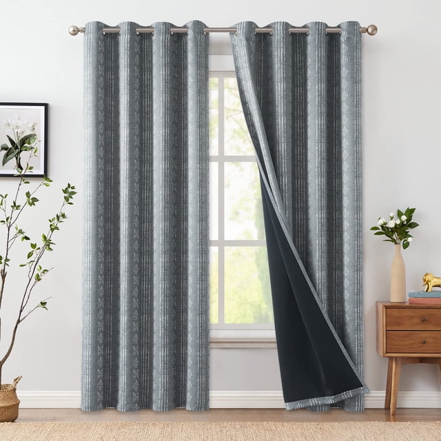 Cortinas Jinchan Bohemias Opacas Termoaislantes 2 Paneles de 90"