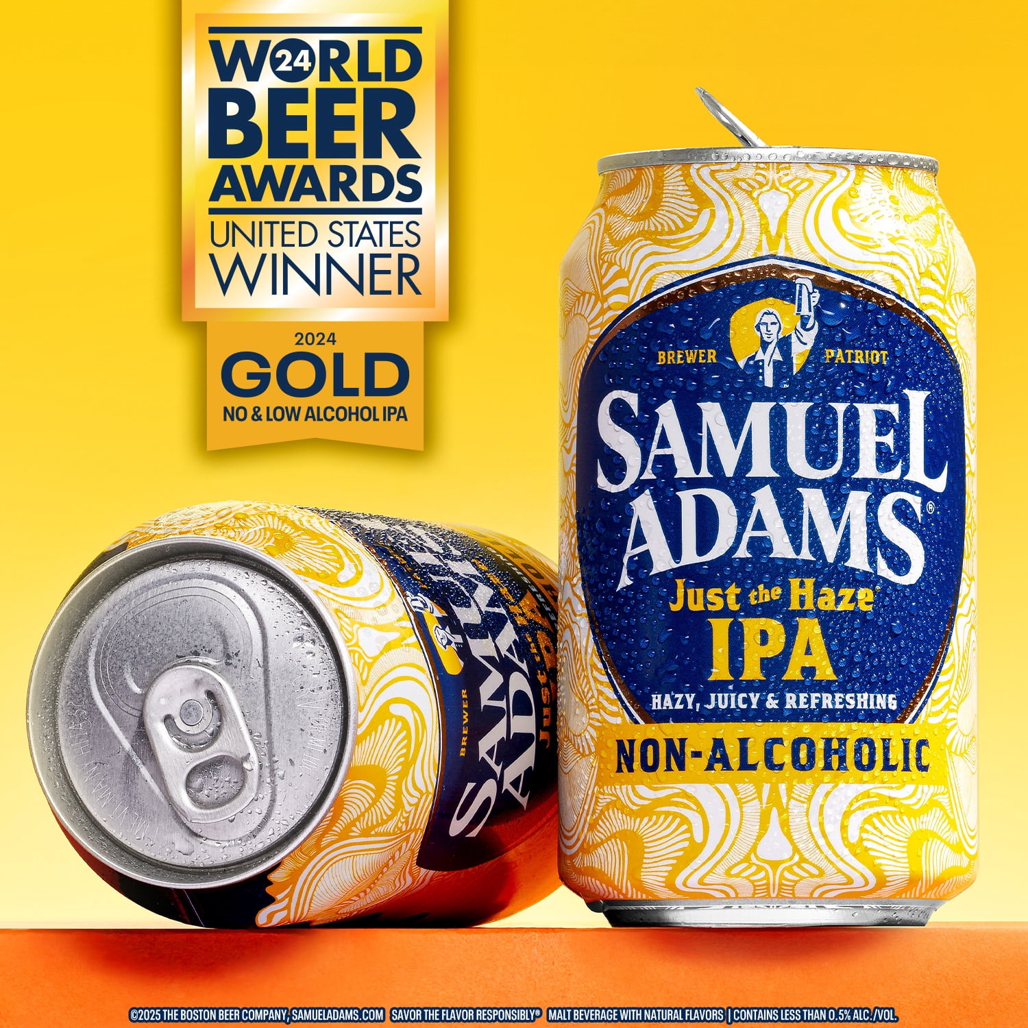 Samuel Adams Just The Haze Non-Alcoholic IPA Craft Beer, Alcohol Free, 6 pk, 12 fl oz Cans