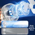 thumbnail image 3 of Portable Fan, Portable Clip on Fan, USB Rechargeable Desk Fan, 5 Speed, 720° adjustment, Strong Airflow, 6 inch Mini Personal Cooling for Desk Home Office Outdoor Travel Camping, White, 3 of 9