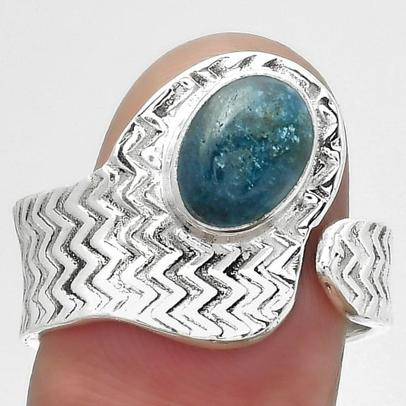 Desiregem Adjustable - Natural Blue Apatite 925 Silver Adult Women Ring s.8.5 Jewelry SDR152475