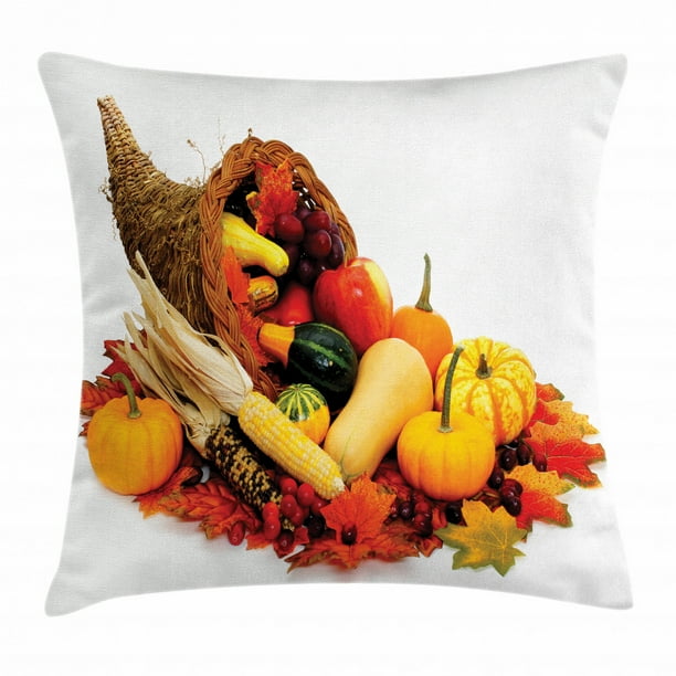 Harvest Throw Pillow Cushion Cover, Thanksgiving Photograph with