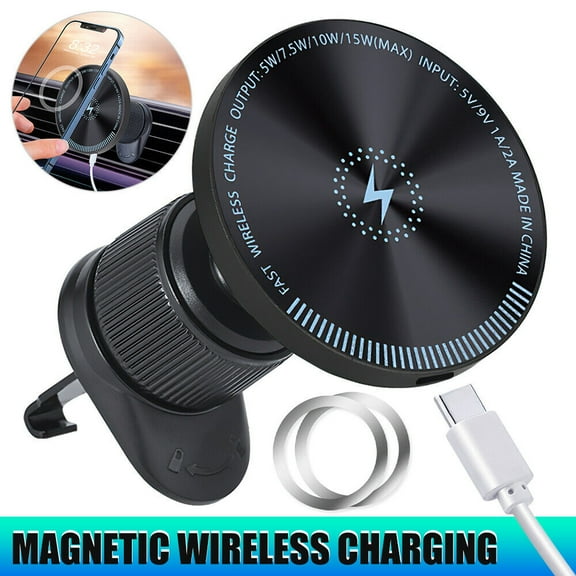 MagSafe Car Phone Holder Magnetic 15W Wireless Car Charger for iPhone 15 14 13 12