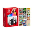 thumbnail image 1 of Nintendo Switch OLED Model White Joy Con 64GB Consola Pantalla HD y puerto LAN Dock con paquete de juegos multijugador 8 y accesorios Mytrix - Juegos multijugador locales Lo mejor para dos jugadores Nintendo HEGSKAAAA, 1 of 2