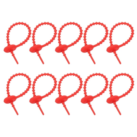 20Pack 5" Silicone Cable Ties, Reusable Zip Ties Wire Strips Organizer, Red