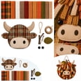 thumbnail image 2 of Autumn Highland Cow Pumpkin 3D Fabric DIY Kit,Handmade Cow Fabric Animal Decoration Sewing Craft Project for Adults,Fall Farmhouse Home Decor, Thanksgiving Decoration Gift,1pc, 2 of 8