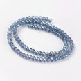 thumbnail image 2 of 1Strand Faceted Rondelle Electroplate Glass Beads Strands Blue 3.5x2.5~3mm Hole: 1mm 120~127pcs/strand 15.5 inch, 2 of 3