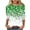 A, variant on St Patty's Day Shirt Women 2026 Casual Plus Size 3/4 Sleeve Irish Clover Shirts Funny Saint Patrick's Tunic Tops