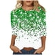 thumbnail image 3 of TaTaai Women's St. Patrick's Day Green Print T-Shirt Round Neck 3/4 Sleeve Loose Fit Casual Top Irish Festival Spring Holiday Blouse Gift, 3 of 5