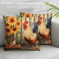 thumbnail image 3 of Pratyus Rooster Sunflowers Folk Art Modern Farmhouse Rustic Decorative Pillow Cases Short Plush 1PC 18x18in, 3 of 5