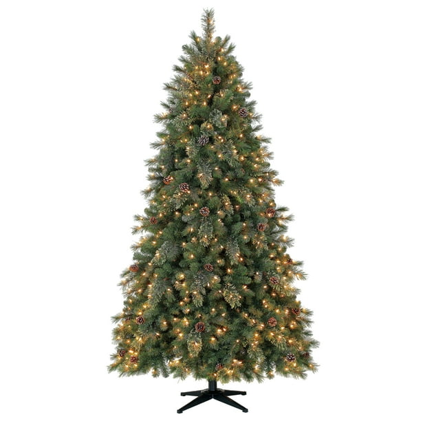 Holiday Time Prelit Pine Christmas Tree 7.5 Ft, Green - Walmart.com