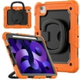 thumbnail image 2 of For iPad Air 5th/4th Generation 10.9 Inch 2022/2020 Case, 360 Rotating Shockproof Cover with Stand, Handle, Shoulder Strap, Orange, 2 of 7