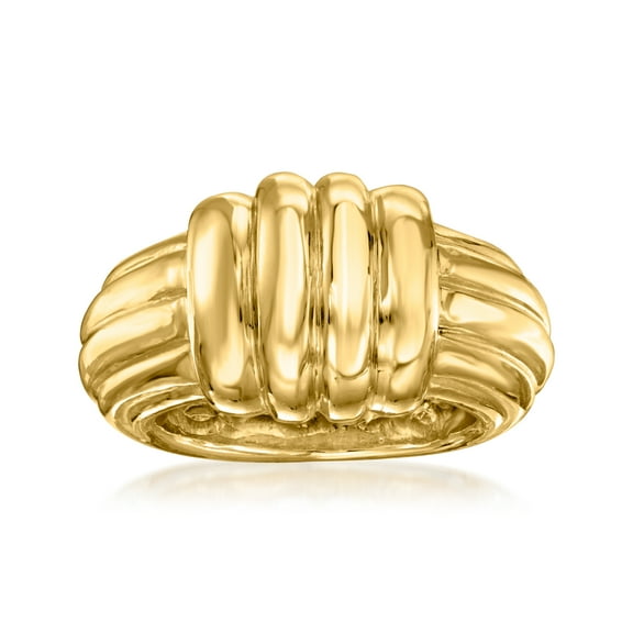 Ross-Simons Italian 14kt Yellow Gold Ribbed Ring, Women's, Adult