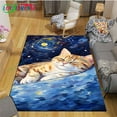 thumbnail image 3 of Exquisite Painting Cat、Dog Pattern Carpet Living Room Bedroom Carpet Yoga Mat Photography Props Area Rug birthday gift, 3 of 7