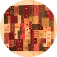 thumbnail image 1 of Ahgly Company Indoor Round Abstract Orange Contemporary Area Rugs, 5' Round, 1 of 1