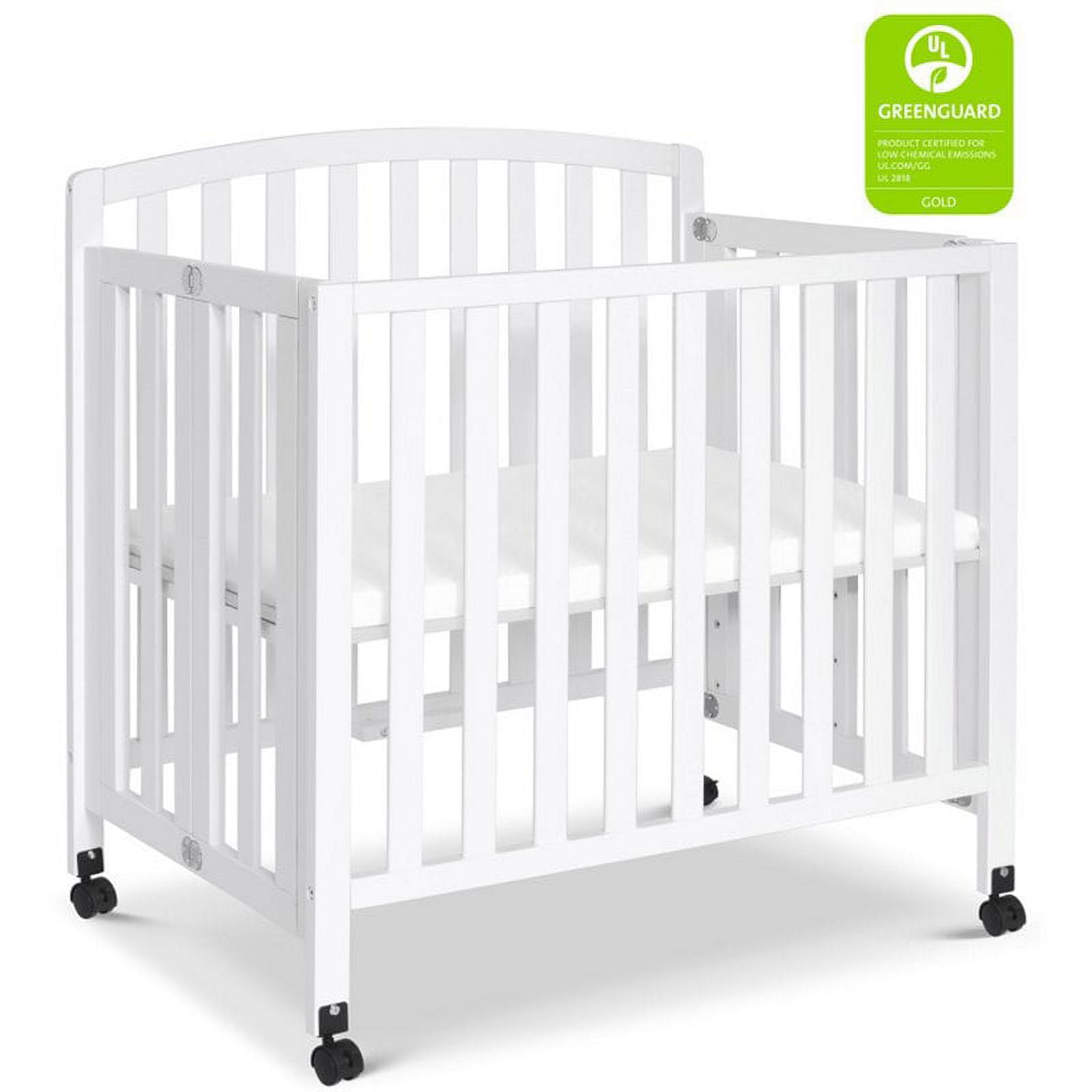 DaVinci Dylan Folding Portable 3-in-1 Mini Crib and Twin Bed in White