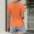 thumbnail image 5 of Tittly T Shirts for Women Going Out Tops New Women's Square Collar Up T Shirt Tshirts Shirts Basic Tees Orange S, 5 of 6