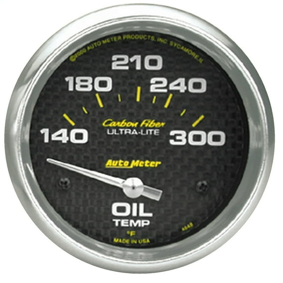 AutoMeter 4848 Carbon Fiber Electric Oil Temperature Gauge