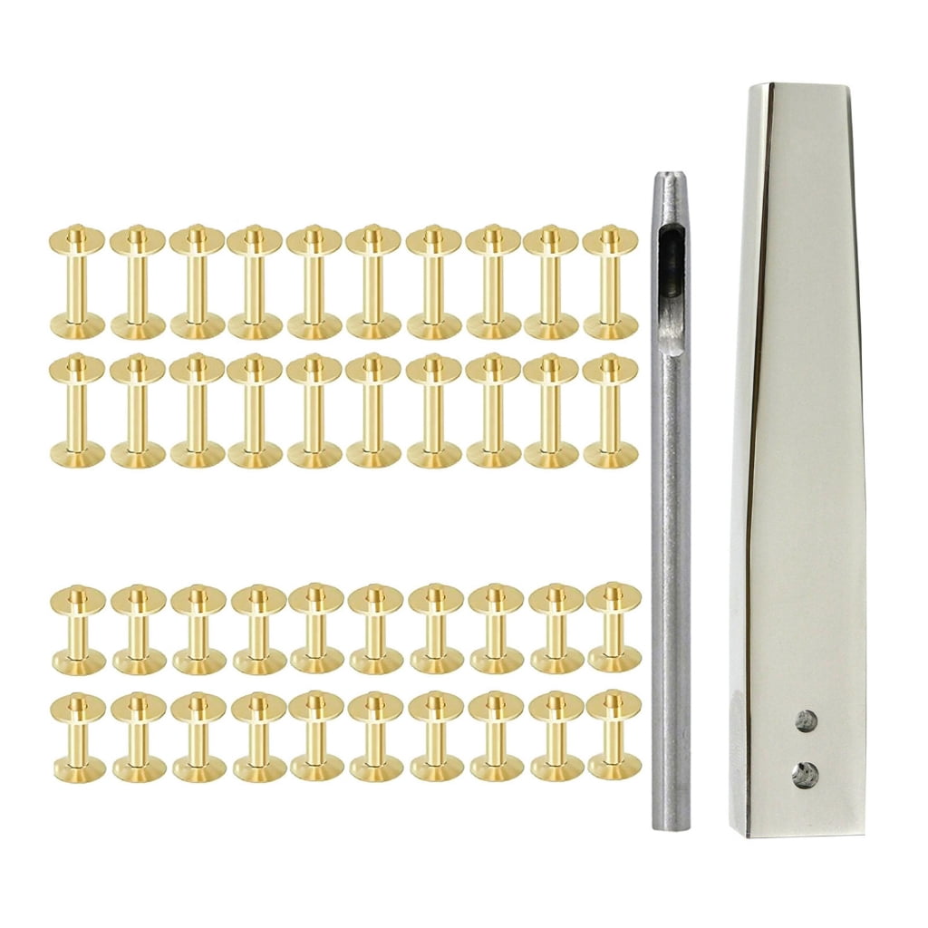 40 Sets Rivets and Burrs with 3.5 Rivet Punch Tool and Install Setting Tool for Leather Belt, Wallets, Handbags, Rope