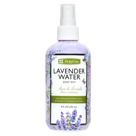 De La Cruz Lavender Water Body Mist, for Skin, Hair and Relaxation, 8 FL oz