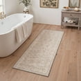 thumbnail image 2 of KUETH 2X10 Machine Washable Runner Rug, Low Pile Non-Slip Backing Carpet for Hallway, Kitchen and Bedroom, Pet-Friendly Vintage Floral Runner Rug, Beige, 2 of 7