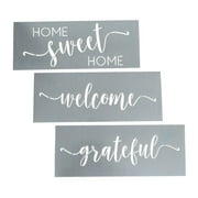 Makely Home Sweet Home, Grateful, Welcome Stencil Set - Word Stencils for Painting on Wood   More – Set of 3 Reusable Script Stencils – Sign Stencils Make Modern DIY Signs   DIY Wall Decor