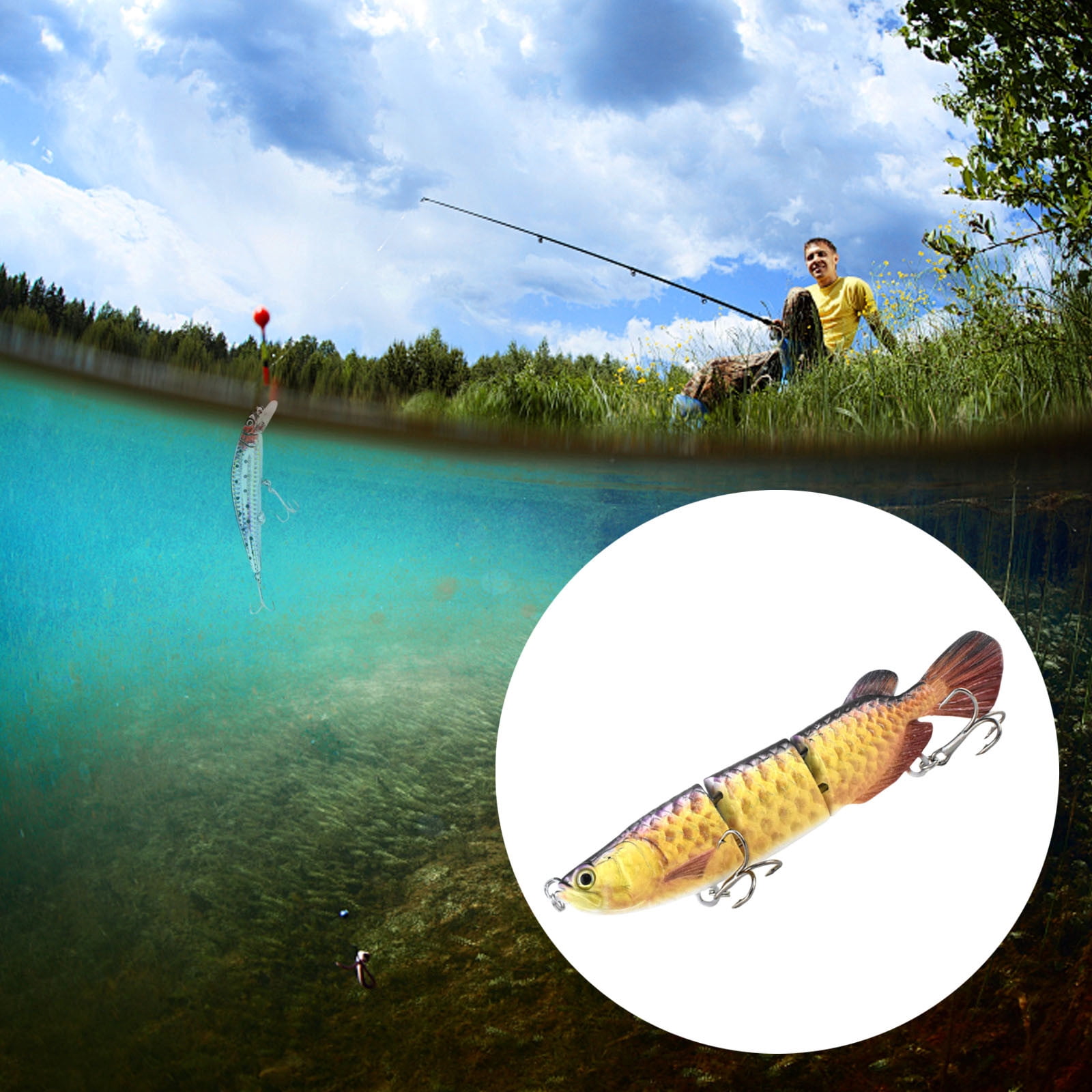 Slow Sinking Fishing Lure with Lifelike Glide Action, Realistic Trout Shad Tackle with Tail Movement, Slow Sinking Bait for Freshwater and Saltwater Fishing, 6PCS