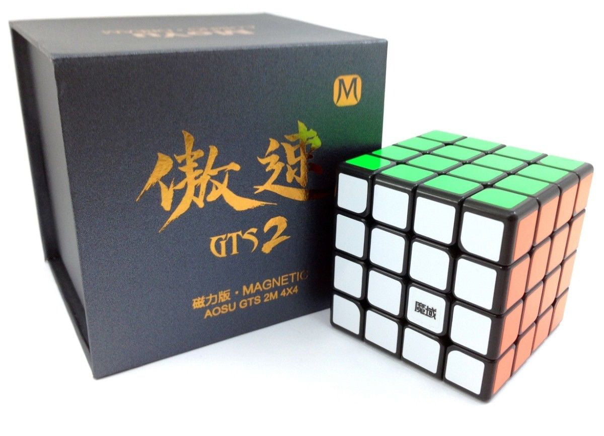 MoYu YJ8266 AoSu GTS2M 4x4x4 Puzzle Cube Magnetic Cube for Cube lovers Black 