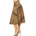 thumbnail image 2 of Women's Plus Size High Elastic Waist A-line Multi-Colored Printed Flared Midi Skirts, 2 of 6