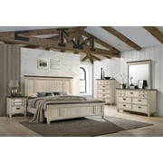4Pc Contemporary Style King Size Bed Set Dresser Mirror Nightstand Beautiful Furniture Set