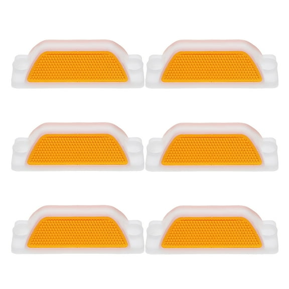 HOMEMAXS 6pcs Reflective Driveway Markers Road Reflectors Yellow Driveway Mark Street Pavement Markers For Street Pavement Sidewalks Crossings Freeways Driveways