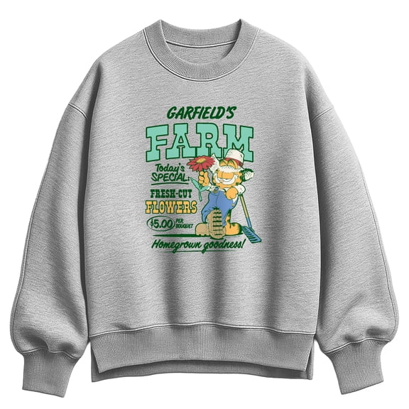 Garfield - Garfields Farm - Ladies Oversized Fleece Crew Sweatshirt