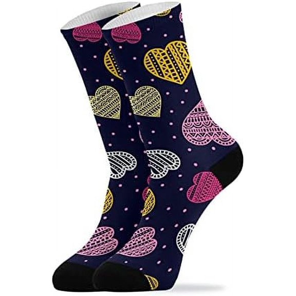 Coolnut Love Heart Socks Winter Warm Socks Fashion Print Socks Novelty Casual Socks for Men Women( 1 Pack)