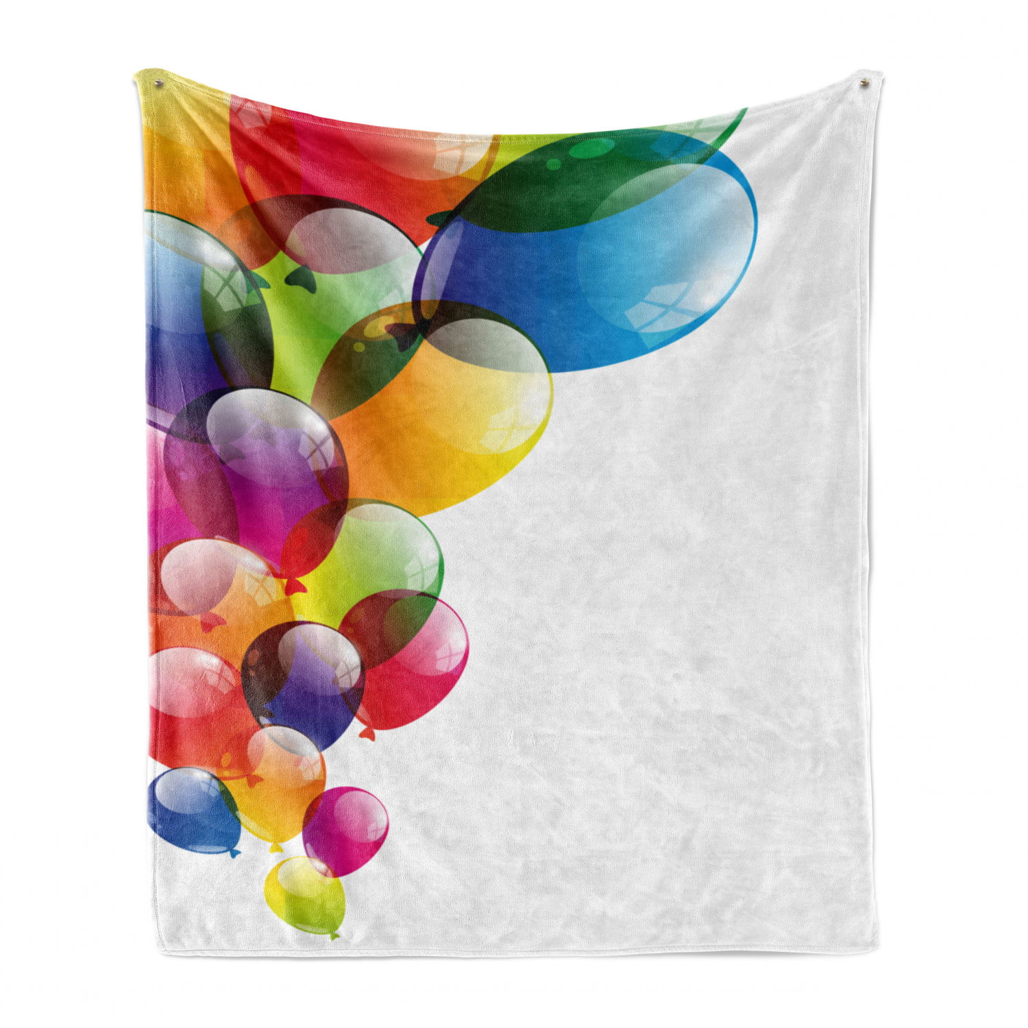 Celebration Colorful Balloons with Reflections Surprise Occasion Joyful Cozy Plush for Indoor and Outdoor Use Multicolor Ambesonne Birthday Soft Flannel Fleece Throw Blanket 50 x 60 