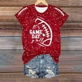 thumbnail image 4 of Women Game Day Tee Funny Football Glitter Print T-Shirt Casual Short Sleeve 2025 Squad Sport Season Tops, 4 of 5