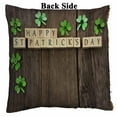 thumbnail image 2 of PKQWTM Happy Wooden Blocks Shamrocks Rustic Wooden Reversible Mermaid Cushion Cover Home Decor Sequin Pillow Case Size 18x18 inches, 2 of 2