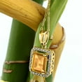 thumbnail image 3 of Gem Stone King 18K Yellow Gold Plated Silver Pendant with 18 inch Chain Octagon Yellow Citrine Moissanite (2.61 Cttw), 3 of 4