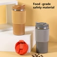 thumbnail image 5 of Fairnull 480ml Coffee Cup Sealed Lid Leakproof Anti-scald Silicone Grip Food Grade Drinkware Stainless Steel Insulated Cup Travel Car Water Mug Birthday Gift, 5 of 10