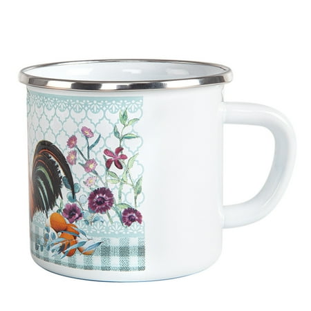 

Enamel Aluminum Campfire Mug for Hot Beverages Lightweight Golden Rooster Camping Enamel Mug Serving Mug 24.3 fl oz (0.72 L) Travel Coffee Mug