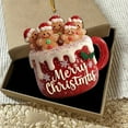 thumbnail image 4 of Dserhfy 1/2/3Pcs Merry Christmas Gingerbread Man Family Ornament Red Ceramic Mug Pendant with Frosting Snowflake Patterns, 4 of 8