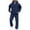 *Dark Blue, variant on VBVC No Boundarie Men's Plus Size 2 Piece Athletic Outfit,Full Zip Hoodie and Cargo Sweatpants Set,Winter Drawstring Tracksuit For Men With Pockets,Purple,Size XL