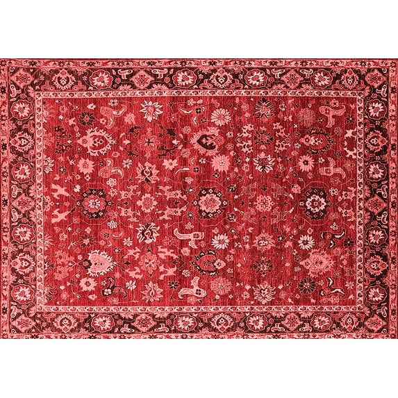 Ahgly Company Indoor Rectangle Oriental Red Industrial Area Rugs, 2' x 4'
