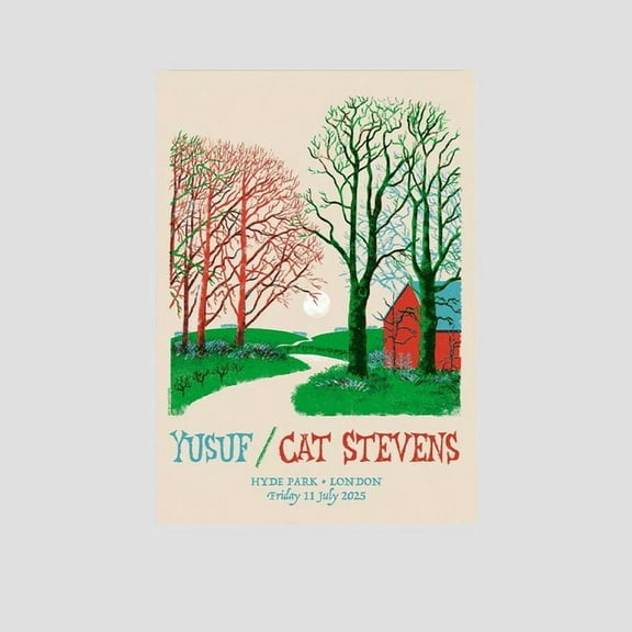 Music Poster Yusuf/Cat Stevens Hyde Park Event Poster Folk Rock Music Concert Retro Style - Size 24''x36'' - Postora