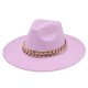 thumbnail image 1 of Bolso tejido a mano y conjunto de cadena fedora de 9,5 cm para mujer y hombre, sombrero de fieltro de ala ancha, bolso de cuero con conjunto de sombrero, Invierno, 1 of 4