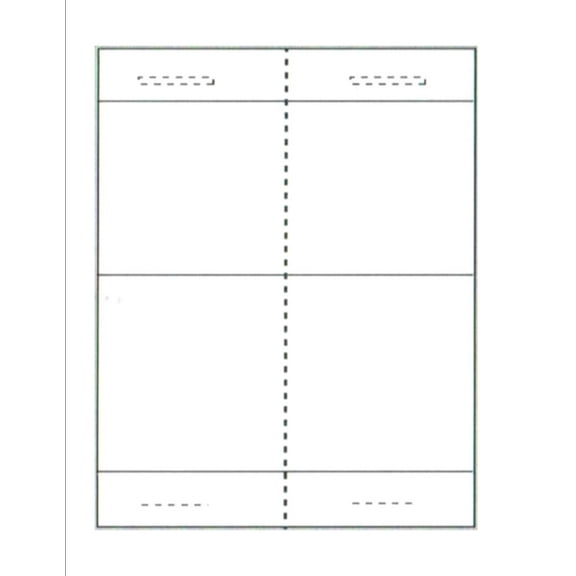 Tri-Fold Table Talker, 2-UP, Perfed on 8.5" x 11" White Cover Paper - 100 Sheets